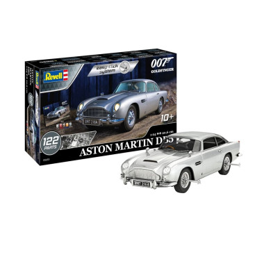 KIT PARA MONTAR REVELL EASY-CLICK ASTON MARTIN DB5 (JAMES BOND 007) "GOLDFINGER" 1/24 122 PEÇAS COMPLETO COM TINTAS E PINCEL REV 05653